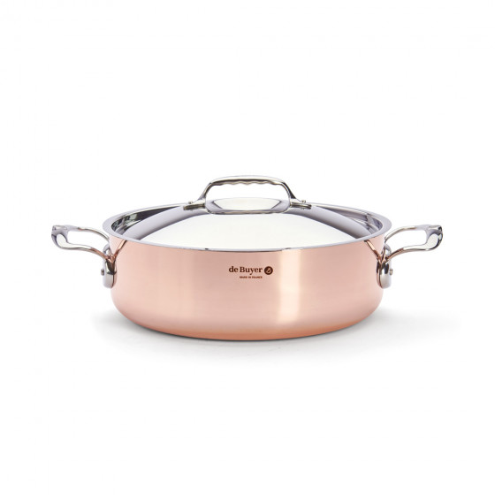 Copper sauté-pan with lid PRIMA MATERA Ø28cm - stainless steel handle