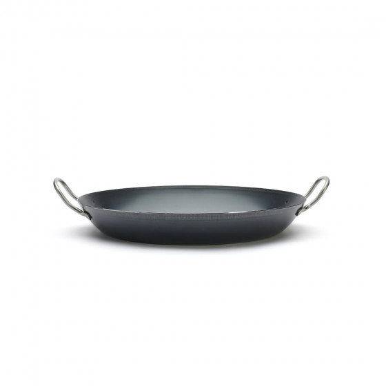 Paella-Pfanne 2 Griffen Blaustahl Ø37cm
