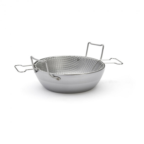 Rounded steel deep-fryer LA LYONNAISE Ø28cm