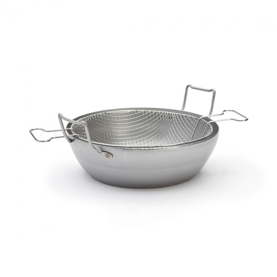 Rounded steel deep-fryer LA LYONNAISE Ø32cm