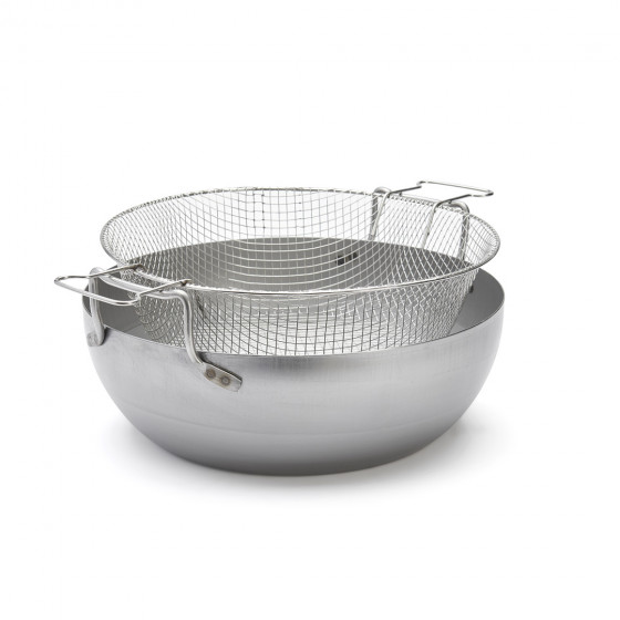 Rounded steel deep-fryer LA LYONNAISE Ø40cm