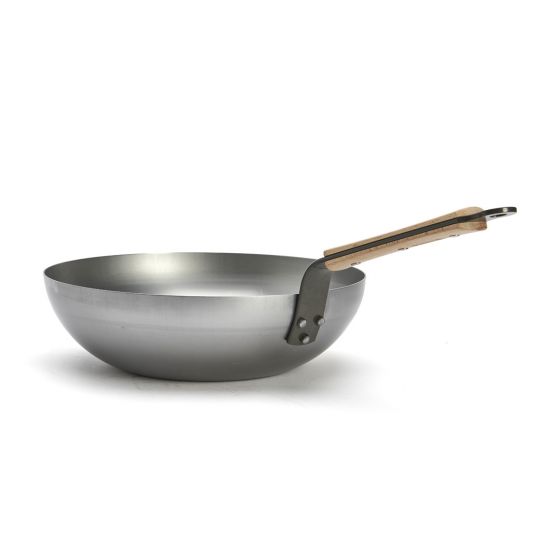Gewölbter Wok mit Griff aus Eisen MINERAL B BOIS Ø32cm