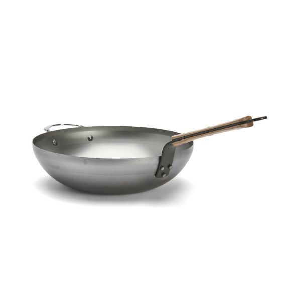 Gewölbter Wok mit Griff aus Eisen MINERAL B BOIS Ø32cm