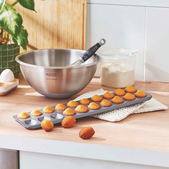 Tray 20 mini madeleines, non-stick steel