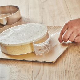 Préparation entremets avec ruban PVC hauteur 4cm