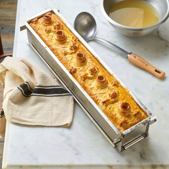 Moule à pâté en croûte dépliable inox perforé GEOFORME 35x7x7,5cm
