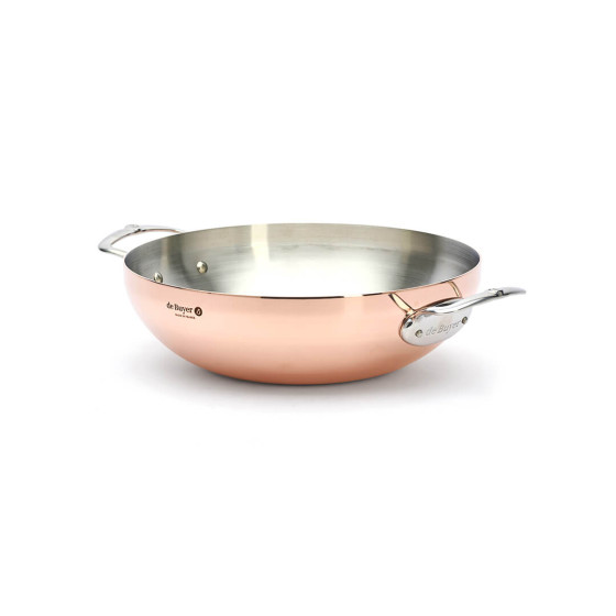 Curved copper wok PRIMA MATERA Ø32cm