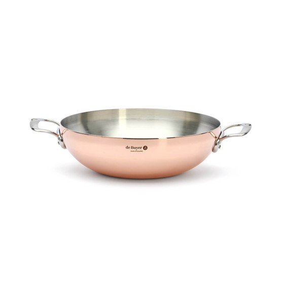 Curved copper wok PRIMA MATERA Ø32cm