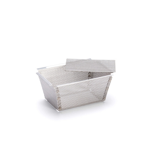 Perforated stainless steel cake mould 15x10,3cm + 2 non-stick baking sheets