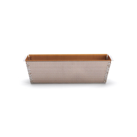 Perforated stainless steel cake mould 26x10,3cm + 2 non-stick baking sheets