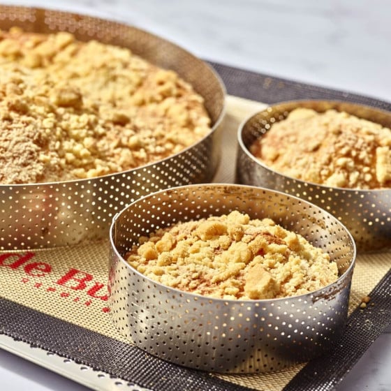 Perforated stainless steel tart ring VALRHONA Ø24,5cm H.3,5cm