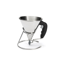 Entonnoir à piston avec pied 0,8L inox KWIK Noir