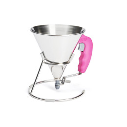 Entonnoir à piston avec pied 0,8L inox KWIK Fuchsia