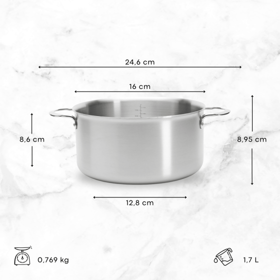 Stainless steel stewpan ALCHIMY Ø16cm
