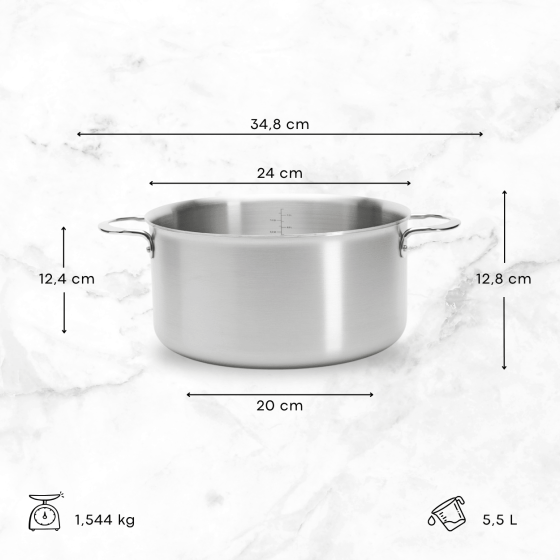 Stainless steel stewpan ALCHIMY Ø24cm