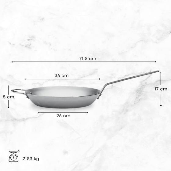 Eisenpfanne mit Gegengriff MINERAL B Ø36cm
