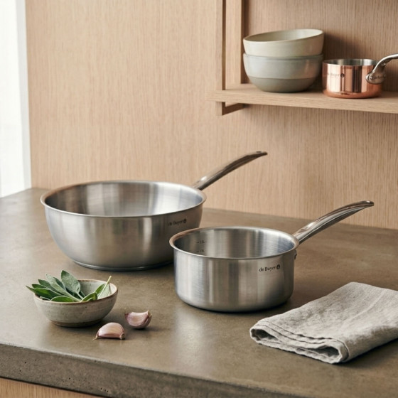 Edelstahl‑Duo Kasserolle Ø20cm und Sauteuse Ø28cm PRIM'APPETY