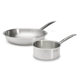 Edelstahl‑Duo Kochtopf Ø20cm und Pfanne Ø28cm PRIM'APPETY
