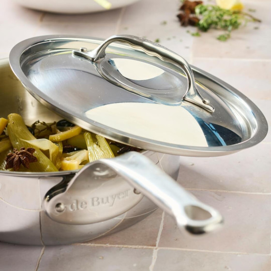 Lid with cast stainless steel riveted handle Ø16cm