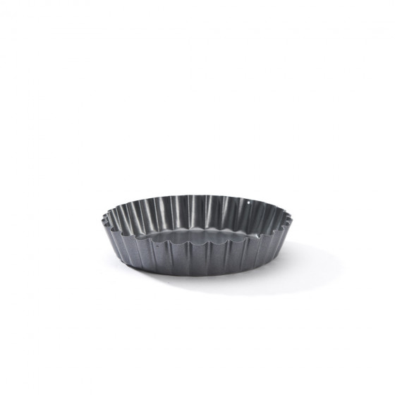Set of 4 Non-stick steel Tartlet round fluted mould Ø12cm