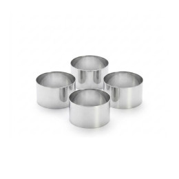 Lot de 4 cercles à entremets inox Ø7cm H.4,5cm