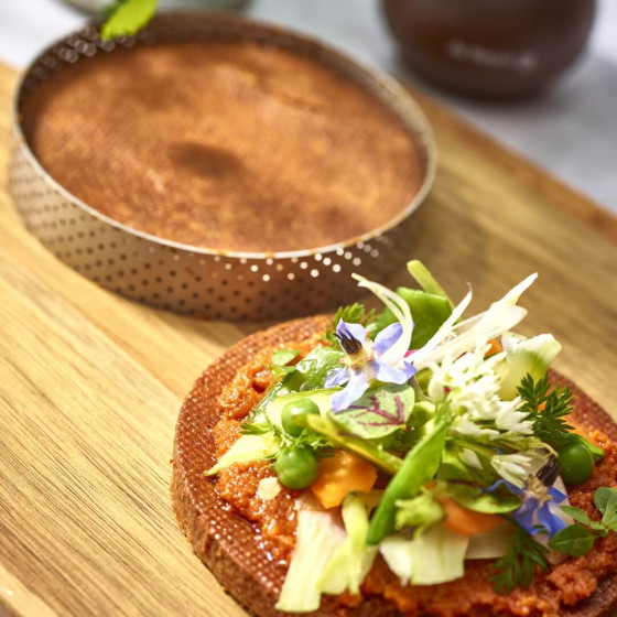 Perforated stainless steel tart ring VALRHONA Ø10,5cm H.2cm
