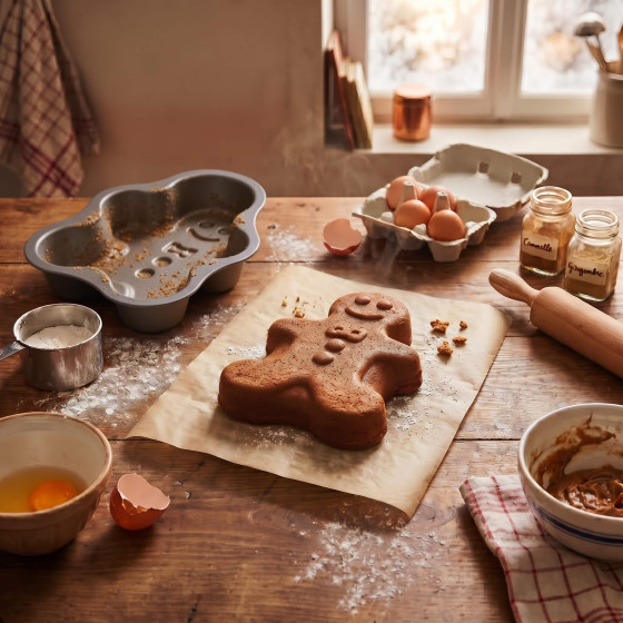 Set of 4 non-stick steel Mini Gingerbread Man Moulds