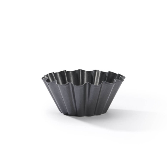 Set of 4 non‑stick steel briochette moulds Ø10×4.5 cm