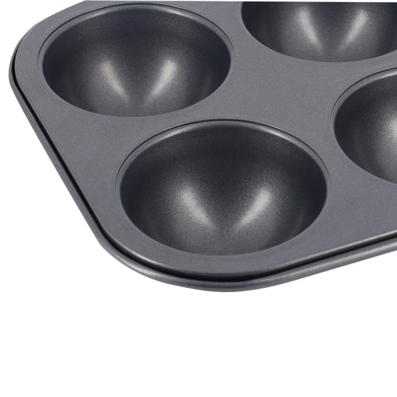 6‑cup non‑stick steel half‑sphere tray