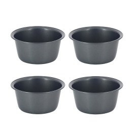 Set aus 4 Mini Manqué‑Formen Stahl‑Antihaft Ø11 cm
