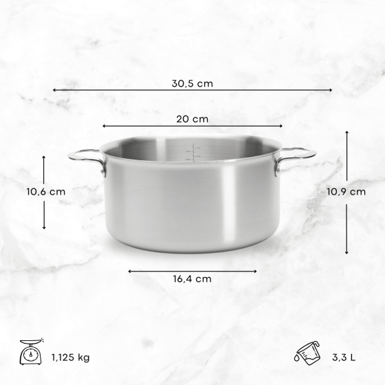 Faitout en inox ALCHIMY Ø20cm