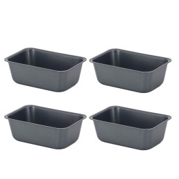 Set aus 4 Mini‑Cake‑Formen Stahl‑Antihaft 9,5×6 cm Höhe 4 cm