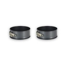 Set of 2 non‑stick steel mini springform moulds Ø10 cm H.4,5cm