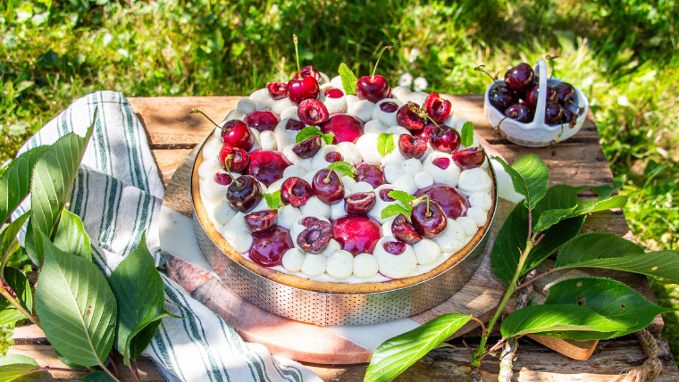 Tarte cerises vanille